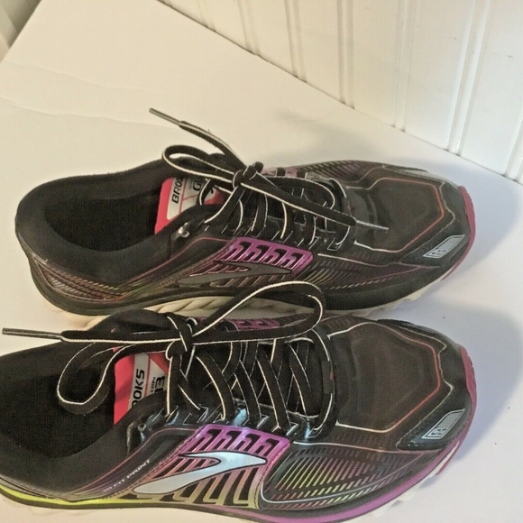 Brooks Bros Sz 9.5 Womens Black Purple Pink 3D Fit - Picture 2 of 6